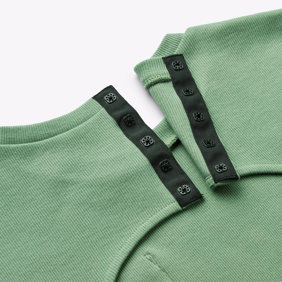 ABEL Long Sleeve T-shirt for disabled children - Sage Green (snap buttons at the neck)
