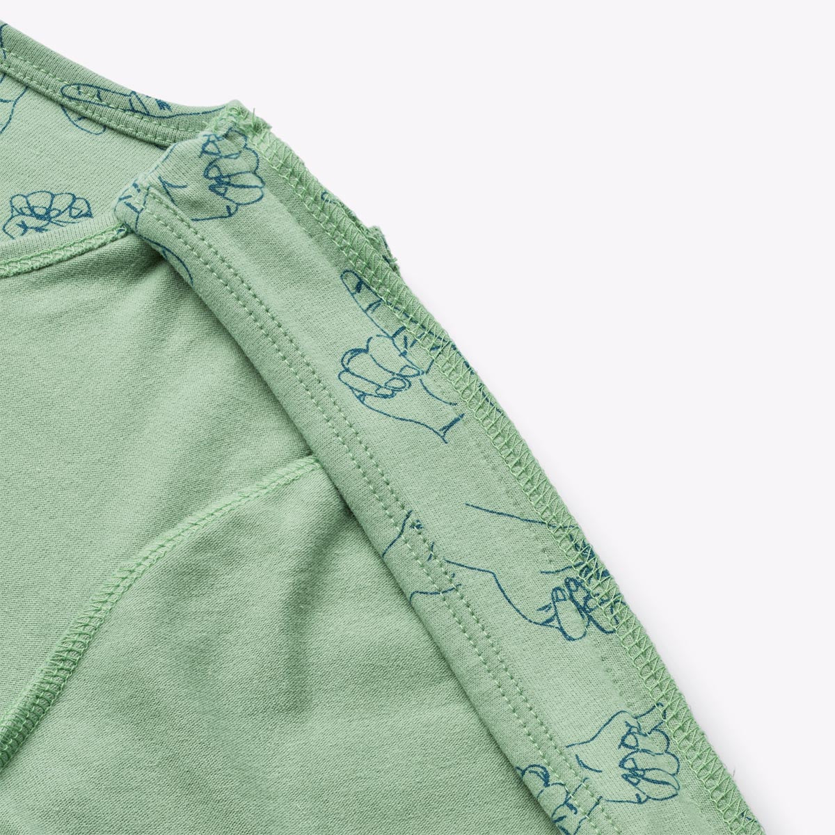 BANA Short Sleeve, organic bodysuit for disabled children - Sage Green (zippers protection)